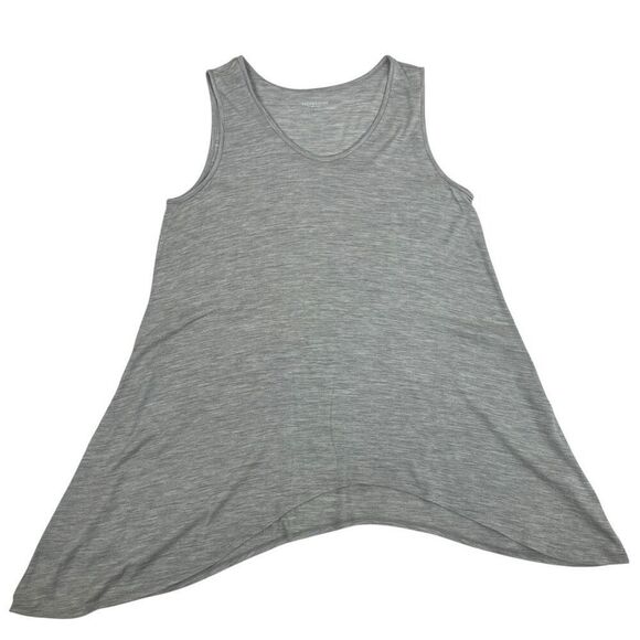 Eileen Fisher Womens SIlk Cotton Sharkbite Hem Tank Top Heather Gray Size Small - Picture 3 of 16